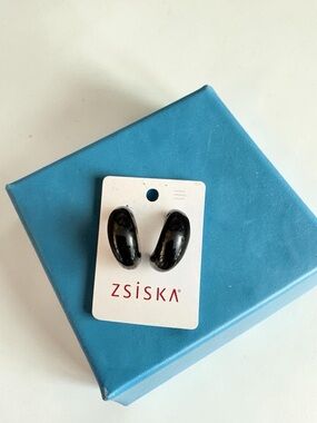Zsiska Black Resin Hoop Earrings
